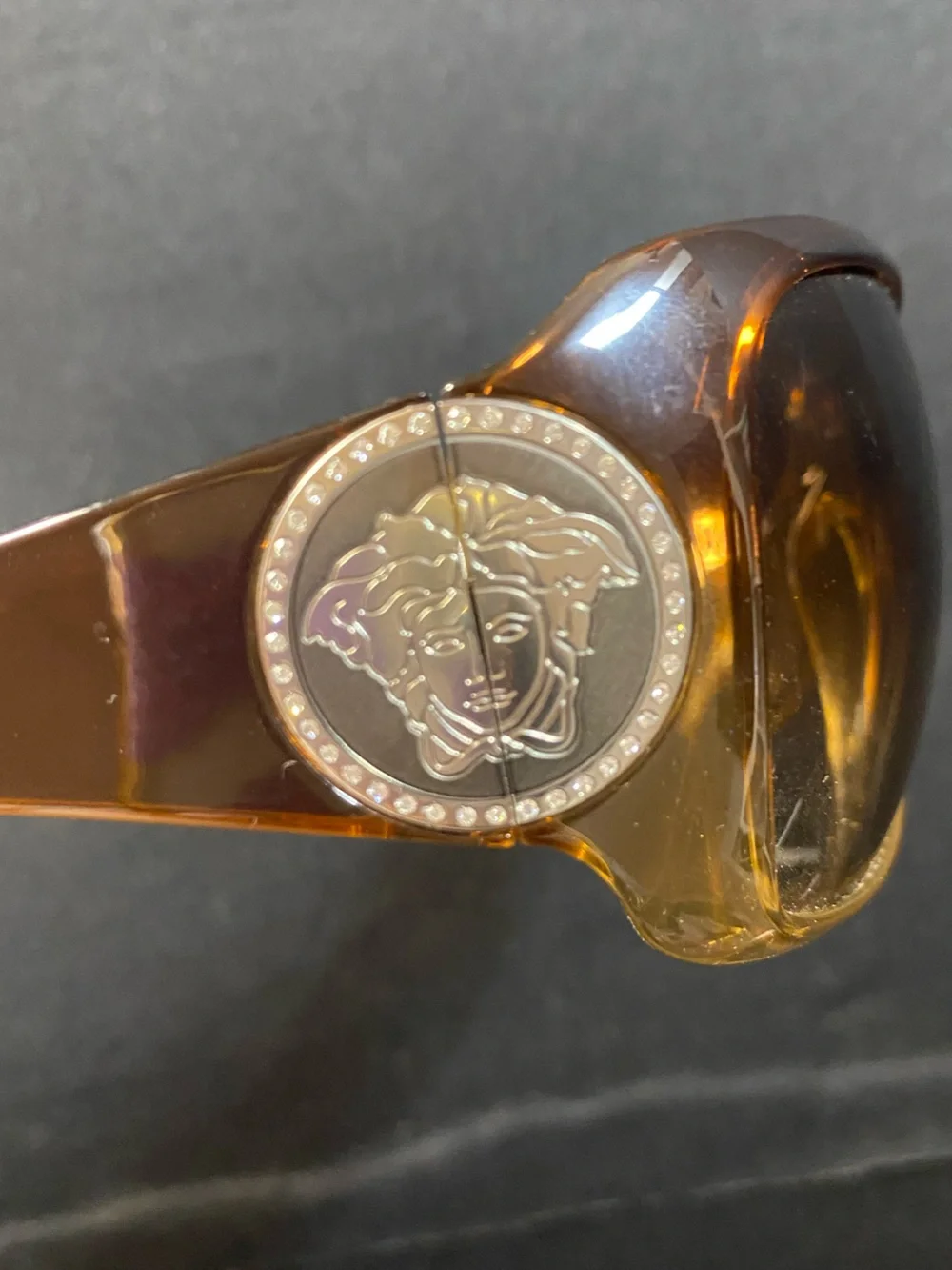 Versace Brown Amber Oversized Sunglasses
